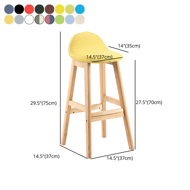 Contemporary Leather Solid Wood Barstools Indoor Bar Stool with Low Back Clearhalo 'Bar Furniture' 'Bar Stools' 'bar_stools' 'furn' 'furn_bar_stools' 'furniture_bar_stools' 'Kitchen & Dining Furniture' 'kitchen&dining_furn' 'kitchen' 'kitchen_furn' Furniture' 4555819