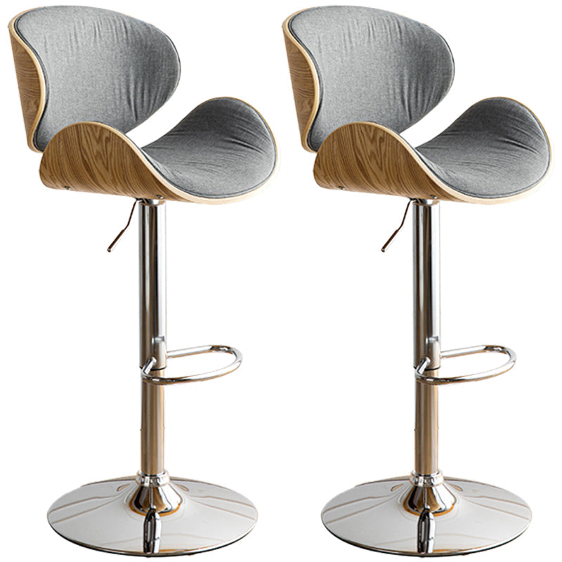 Modern Style Metal Bar Stool with Swivel and Adjustable Height Bistro Bar Stool 32 Inches Grey 2 Piece Set Clearhalo 'Bar Furniture' 'Bar Stools' 'bar_stools' 'furn' 'furn_bar_stools' 'furniture_bar_stools' 'Kitchen & Dining Furniture' 'kitchen&dining_furn' 'kitchen' 'kitchen_furn' Furniture' 4555837