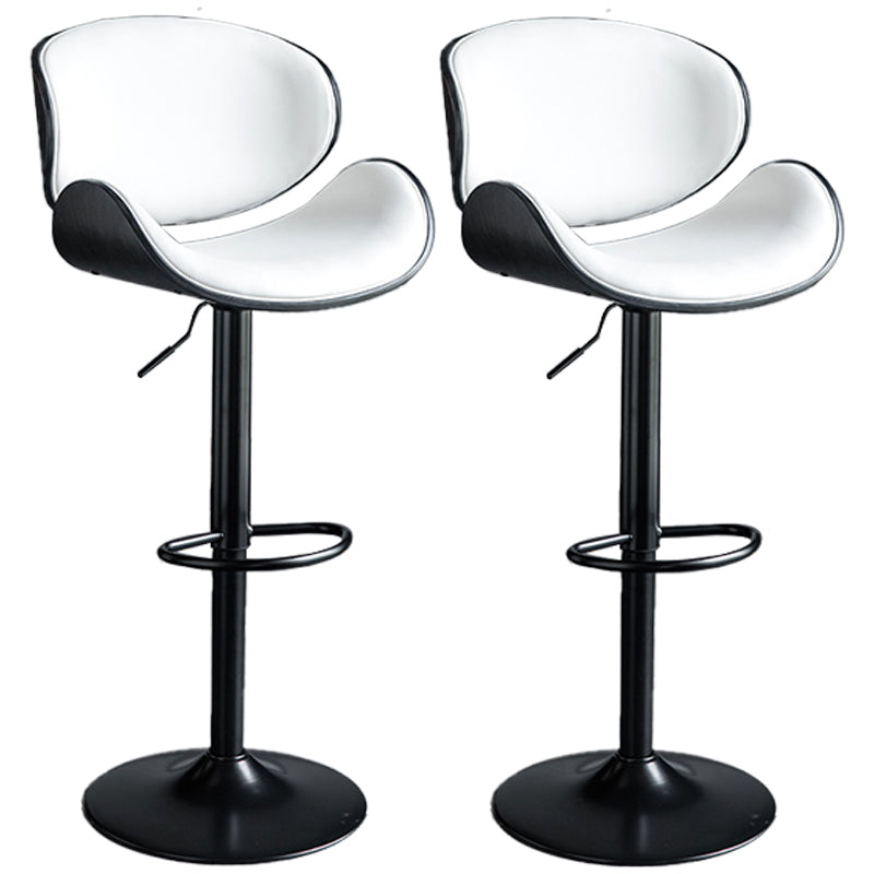 Modern Style Metal Bar Stool with Swivel and Adjustable Height Bistro Bar Stool 32 Inches White 2 Piece Set Clearhalo 'Bar Furniture' 'Bar Stools' 'bar_stools' 'furn' 'furn_bar_stools' 'furniture_bar_stools' 'Kitchen & Dining Furniture' 'kitchen&dining_furn' 'kitchen' 'kitchen_furn' Furniture' 4555840