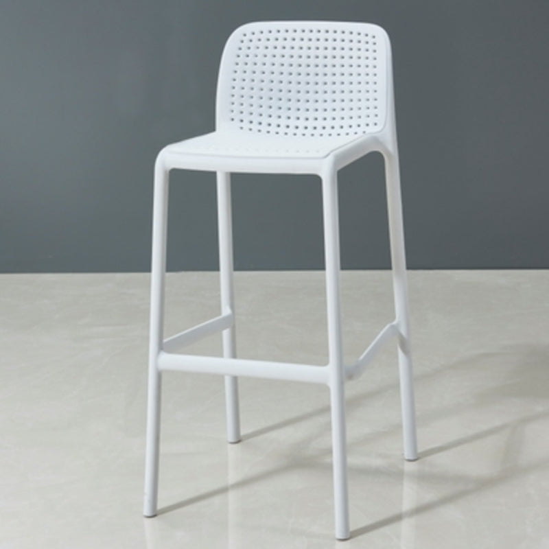 Modern Armless Backrest Counter Stool Plastic Bar Stool with Plastic Seat and Pedal White 1 Piece Clearhalo 'Bar Furniture' 'Bar Stools' 'bar_stools' 'furn' 'furn_bar_stools' 'furniture_bar_stools' 'Kitchen & Dining Furniture' 'kitchen&dining_furn' 'kitchen' 'kitchen_furn' Furniture' 4555850