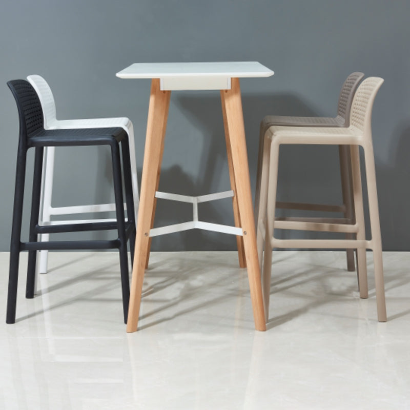 Modern Armless Backrest Counter Stool Plastic Bar Stool with Plastic Seat and Pedal Clearhalo 'Bar Furniture' 'Bar Stools' 'bar_stools' 'furn' 'furn_bar_stools' 'furniture_bar_stools' 'Kitchen & Dining Furniture' 'kitchen&dining_furn' 'kitchen' 'kitchen_furn' Furniture' 4555851