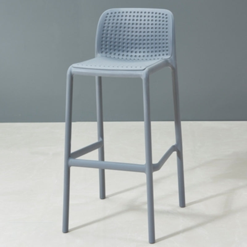 Modern Armless Backrest Counter Stool Plastic Bar Stool with Plastic Seat and Pedal Grey 1 Piece Clearhalo 'Bar Furniture' 'Bar Stools' 'bar_stools' 'furn' 'furn_bar_stools' 'furniture_bar_stools' 'Kitchen & Dining Furniture' 'kitchen&dining_furn' 'kitchen' 'kitchen_furn' Furniture' 4555862