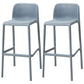 Modern Armless Backrest Counter Stool Plastic Bar Stool with Plastic Seat and Pedal Grey 2 Piece Set Clearhalo 'Bar Furniture' 'Bar Stools' 'bar_stools' 'furn' 'furn_bar_stools' 'furniture_bar_stools' 'Kitchen & Dining Furniture' 'kitchen&dining_furn' 'kitchen' 'kitchen_furn' Furniture' 4555863