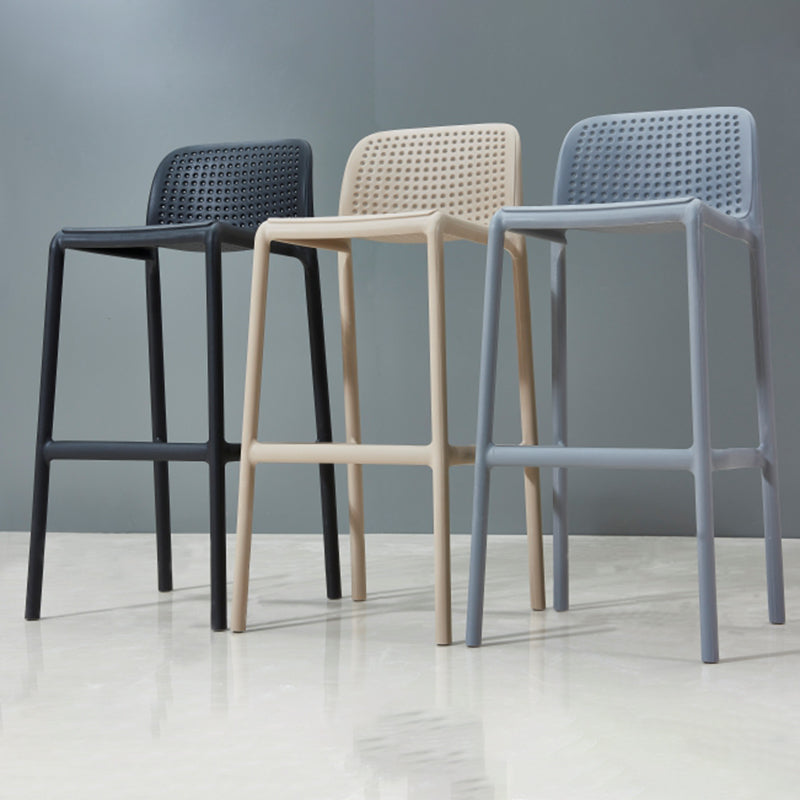 Modern Armless Backrest Counter Stool Plastic Bar Stool with Plastic Seat and Pedal Clearhalo 'Bar Furniture' 'Bar Stools' 'bar_stools' 'furn' 'furn_bar_stools' 'furniture_bar_stools' 'Kitchen & Dining Furniture' 'kitchen&dining_furn' 'kitchen' 'kitchen_furn' Furniture' 4555864