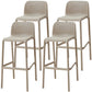 Modern Armless Backrest Counter Stool Plastic Bar Stool with Plastic Seat and Pedal Khaki 4 Piece Set Clearhalo 'Bar Furniture' 'Bar Stools' 'bar_stools' 'furn' 'furn_bar_stools' 'furniture_bar_stools' 'Kitchen & Dining Furniture' 'kitchen&dining_furn' 'kitchen' 'kitchen_furn' Furniture' 4555871