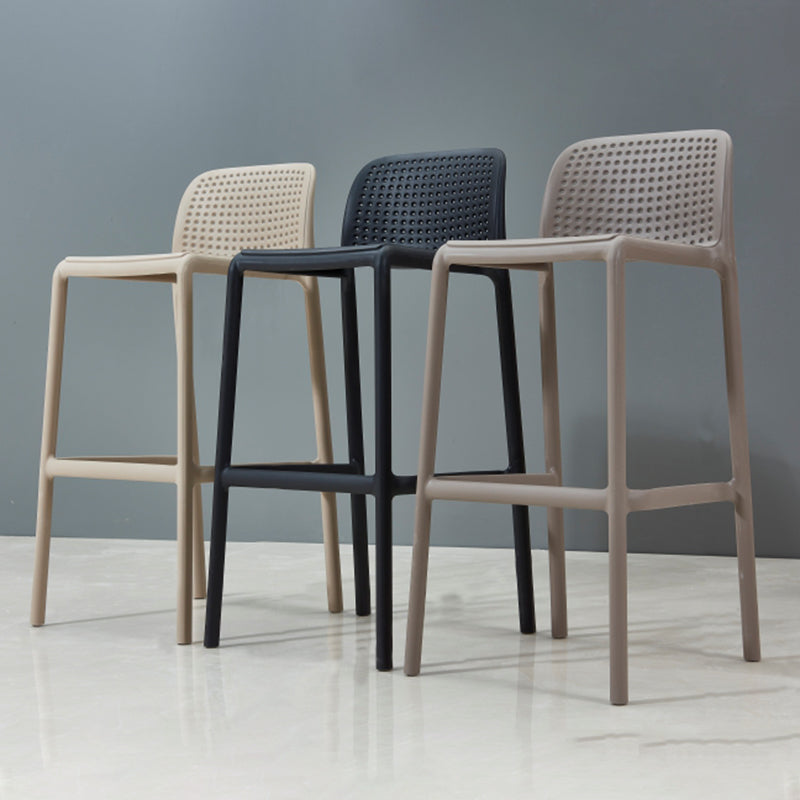 Modern Armless Backrest Counter Stool Plastic Bar Stool with Plastic Seat and Pedal Clearhalo 'Bar Furniture' 'Bar Stools' 'bar_stools' 'furn' 'furn_bar_stools' 'furniture_bar_stools' 'Kitchen & Dining Furniture' 'kitchen&dining_furn' 'kitchen' 'kitchen_furn' Furniture' 4555872