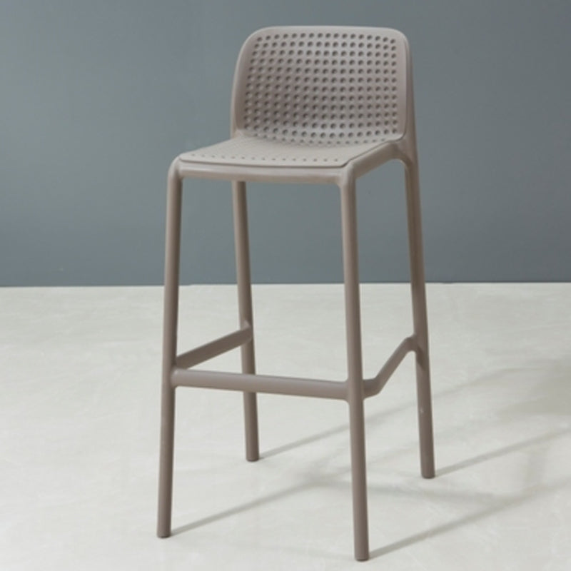 Modern Armless Backrest Counter Stool Plastic Bar Stool with Plastic Seat and Pedal Light Gray 1 Piece Clearhalo 'Bar Furniture' 'Bar Stools' 'bar_stools' 'furn' 'furn_bar_stools' 'furniture_bar_stools' 'Kitchen & Dining Furniture' 'kitchen&dining_furn' 'kitchen' 'kitchen_furn' Furniture' 4555877