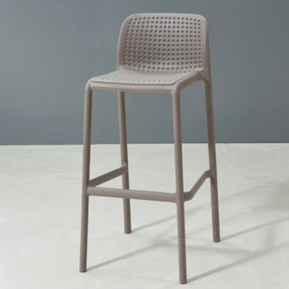 Modern Armless Backrest Counter Stool Plastic Bar Stool with Plastic Seat and Pedal Light Gray 1 Piece Clearhalo 'Bar Furniture' 'Bar Stools' 'bar_stools' 'furn' 'furn_bar_stools' 'furniture_bar_stools' 'Kitchen & Dining Furniture' 'kitchen&dining_furn' 'kitchen' 'kitchen_furn' Furniture' 4555877