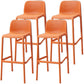 Modern Armless Backrest Counter Stool Plastic Bar Stool with Plastic Seat and Pedal Orange 4 Piece Set Clearhalo 'Bar Furniture' 'Bar Stools' 'bar_stools' 'furn' 'furn_bar_stools' 'furniture_bar_stools' 'Kitchen & Dining Furniture' 'kitchen&dining_furn' 'kitchen' 'kitchen_furn' Furniture' 4555879