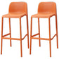 Modern Armless Backrest Counter Stool Plastic Bar Stool with Plastic Seat and Pedal Orange 2 Piece Set Clearhalo 'Bar Furniture' 'Bar Stools' 'bar_stools' 'furn' 'furn_bar_stools' 'furniture_bar_stools' 'Kitchen & Dining Furniture' 'kitchen&dining_furn' 'kitchen' 'kitchen_furn' Furniture' 4555881