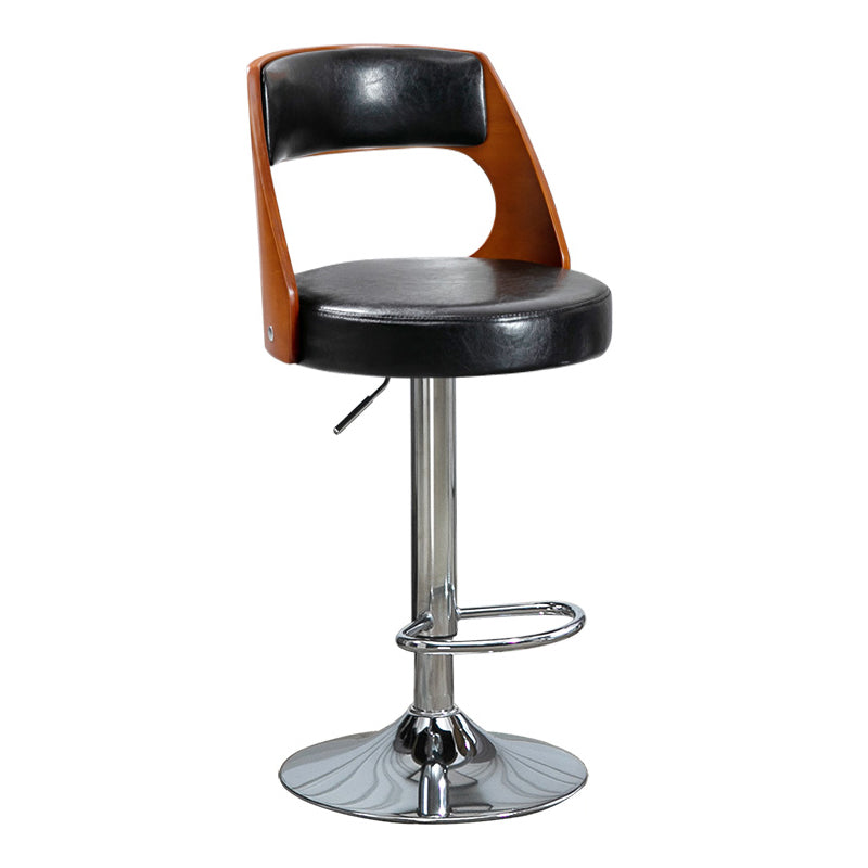 Industrial Style Bar-stool Metal Leg Round Seat Adjustable Stool for Counter Bar Black 1 Piece Clearhalo 'Bar Furniture' 'Bar Stools' 'bar_stools' 'furn' 'furn_bar_stools' 'furniture_bar_stools' 'Kitchen & Dining Furniture' 'kitchen&dining_furn' 'kitchen' 'kitchen_furn' Furniture' 4555885