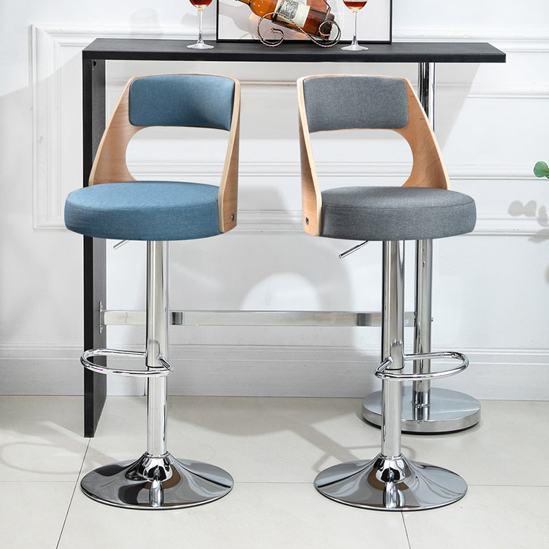 Industrial Style Bar-stool Metal Leg Round Seat Adjustable Stool for Counter Bar Clearhalo 'Bar Furniture' 'Bar Stools' 'bar_stools' 'furn' 'furn_bar_stools' 'furniture_bar_stools' 'Kitchen & Dining Furniture' 'kitchen&dining_furn' 'kitchen' 'kitchen_furn' Furniture' 4555887