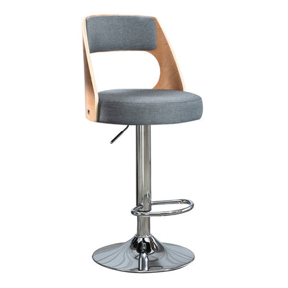 Industrial Style Bar-stool Metal Leg Round Seat Adjustable Stool for Counter Bar Smoke Gray 1 Piece Clearhalo 'Bar Furniture' 'Bar Stools' 'bar_stools' 'furn' 'furn_bar_stools' 'furniture_bar_stools' 'Kitchen & Dining Furniture' 'kitchen&dining_furn' 'kitchen' 'kitchen_furn' Furniture' 4555898