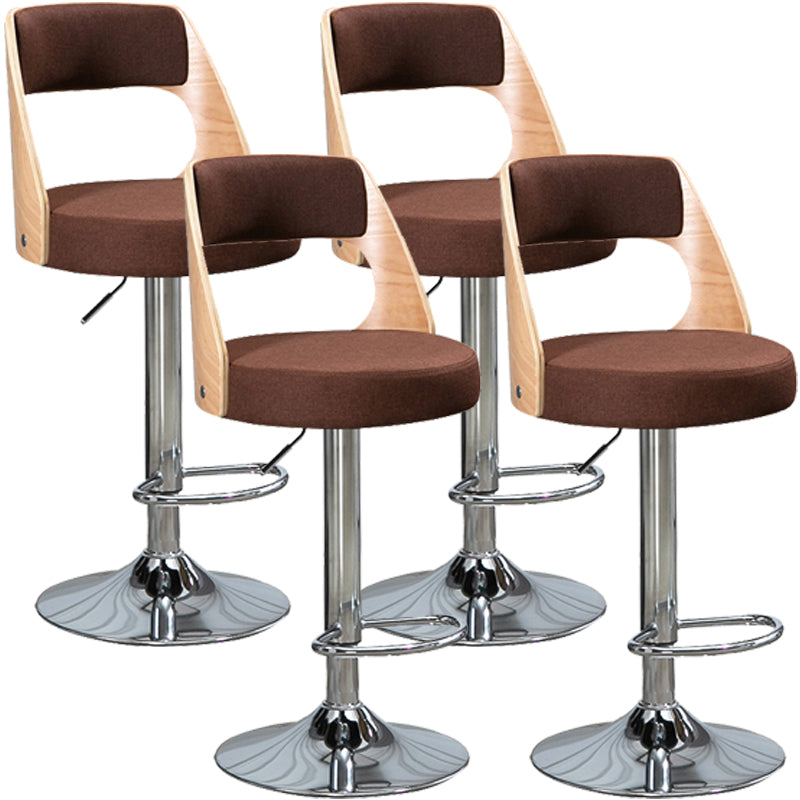 Industrial Style Bar-stool Metal Leg Round Seat Adjustable Stool for Counter Bar Coffee 4 Piece Set Clearhalo 'Bar Furniture' 'Bar Stools' 'bar_stools' 'furn' 'furn_bar_stools' 'furniture_bar_stools' 'Kitchen & Dining Furniture' 'kitchen&dining_furn' 'kitchen' 'kitchen_furn' Furniture' 4555901