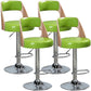 Industrial Style Bar-stool Metal Leg Round Seat Adjustable Stool for Counter Bar Green 4 Piece Set Clearhalo 'Bar Furniture' 'Bar Stools' 'bar_stools' 'furn' 'furn_bar_stools' 'furniture_bar_stools' 'Kitchen & Dining Furniture' 'kitchen&dining_furn' 'kitchen' 'kitchen_furn' Furniture' 4555907