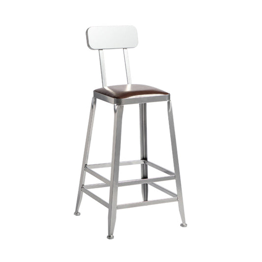 Modern Armless Counter Stool Iron Restaurant Bar Stool with Leather Cushion and Pedal Clearhalo 'Bar Furniture' 'Bar Stools' 'bar_stools' 'furn' 'furn_bar_stools' 'furniture_bar_stools' 'Kitchen & Dining Furniture' 'kitchen&dining_furn' 'kitchen' 'kitchen_furn' Furniture' 4555923