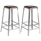 Modern Armless Counter Stool Iron Restaurant Bar Stool with Leather Cushion and Pedal Backless 2 Piece Set Bar Stool(30"H) Clearhalo 'Bar Furniture' 'Bar Stools' 'bar_stools' 'furn' 'furn_bar_stools' 'furniture_bar_stools' 'Kitchen & Dining Furniture' 'kitchen&dining_furn' 'kitchen' 'kitchen_furn' Furniture' 4555930