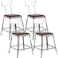 Modern Armless Counter Stool Iron Restaurant Bar Stool with Leather Cushion and Pedal With Back 4 Piece Set Short Stool(18"H) Clearhalo 'Bar Furniture' 'Bar Stools' 'bar_stools' 'furn' 'furn_bar_stools' 'furniture_bar_stools' 'Kitchen & Dining Furniture' 'kitchen&dining_furn' 'kitchen' 'kitchen_furn' Furniture' 4555934