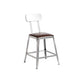 Modern Armless Counter Stool Iron Restaurant Bar Stool with Leather Cushion and Pedal With Back 1 Piece Short Stool(18"H) Clearhalo 'Bar Furniture' 'Bar Stools' 'bar_stools' 'furn' 'furn_bar_stools' 'furniture_bar_stools' 'Kitchen & Dining Furniture' 'kitchen&dining_furn' 'kitchen' 'kitchen_furn' Furniture' 4555935