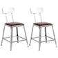 Modern Armless Counter Stool Iron Restaurant Bar Stool with Leather Cushion and Pedal With Back 2 Piece Set Short Stool(18"H) Clearhalo 'Bar Furniture' 'Bar Stools' 'bar_stools' 'furn' 'furn_bar_stools' 'furniture_bar_stools' 'Kitchen & Dining Furniture' 'kitchen&dining_furn' 'kitchen' 'kitchen_furn' Furniture' 4555936