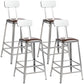 Modern Armless Counter Stool Iron Restaurant Bar Stool with Leather Cushion and Pedal With Back 4 Piece Set Counter Stool(26"H) Clearhalo 'Bar Furniture' 'Bar Stools' 'bar_stools' 'furn' 'furn_bar_stools' 'furniture_bar_stools' 'Kitchen & Dining Furniture' 'kitchen&dining_furn' 'kitchen' 'kitchen_furn' Furniture' 4555937