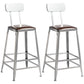 Modern Armless Counter Stool Iron Restaurant Bar Stool with Leather Cushion and Pedal With Back 2 Piece Set Counter Stool(26"H) Clearhalo 'Bar Furniture' 'Bar Stools' 'bar_stools' 'furn' 'furn_bar_stools' 'furniture_bar_stools' 'Kitchen & Dining Furniture' 'kitchen&dining_furn' 'kitchen' 'kitchen_furn' Furniture' 4555939