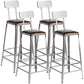 Modern Armless Counter Stool Iron Restaurant Bar Stool with Leather Cushion and Pedal With Back 4 Piece Set Bar Stool(30"H) Clearhalo 'Bar Furniture' 'Bar Stools' 'bar_stools' 'furn' 'furn_bar_stools' 'furniture_bar_stools' 'Kitchen & Dining Furniture' 'kitchen&dining_furn' 'kitchen' 'kitchen_furn' Furniture' 4555940