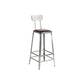 Modern Armless Counter Stool Iron Restaurant Bar Stool with Leather Cushion and Pedal With Back 1 Piece Bar Stool(30"H) Clearhalo 'Bar Furniture' 'Bar Stools' 'bar_stools' 'furn' 'furn_bar_stools' 'furniture_bar_stools' 'Kitchen & Dining Furniture' 'kitchen&dining_furn' 'kitchen' 'kitchen_furn' Furniture' 4555941