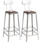 Modern Armless Counter Stool Iron Restaurant Bar Stool with Leather Cushion and Pedal With Back 2 Piece Set Bar Stool(31"H) Clearhalo 'Bar Furniture' 'Bar Stools' 'bar_stools' 'furn' 'furn_bar_stools' 'furniture_bar_stools' 'Kitchen & Dining Furniture' 'kitchen&dining_furn' 'kitchen' 'kitchen_furn' Furniture' 4555945