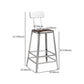 Modern Armless Counter Stool Iron Restaurant Bar Stool with Leather Cushion and Pedal Clearhalo 'Bar Furniture' 'Bar Stools' 'bar_stools' 'furn' 'furn_bar_stools' 'furniture_bar_stools' 'Kitchen & Dining Furniture' 'kitchen&dining_furn' 'kitchen' 'kitchen_furn' Furniture' 4555948