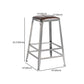 Modern Armless Counter Stool Iron Restaurant Bar Stool with Leather Cushion and Pedal Clearhalo 'Bar Furniture' 'Bar Stools' 'bar_stools' 'furn' 'furn_bar_stools' 'furniture_bar_stools' 'Kitchen & Dining Furniture' 'kitchen&dining_furn' 'kitchen' 'kitchen_furn' Furniture' 4555949