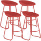Contemporary Counter Bar Stool Plastic Bar Stool with Iron Base and Footrest Red 4 Piece Set Clearhalo 'Bar Furniture' 'Bar Stools' 'bar_stools' 'furn' 'furn_bar_stools' 'furniture_bar_stools' 'Kitchen & Dining Furniture' 'kitchen&dining_furn' 'kitchen' 'kitchen_furn' Furniture' 4555961