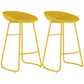 Contemporary Counter Bar Stool Plastic Bar Stool with Iron Base and Footrest Yellow 2 Piece Set Clearhalo 'Bar Furniture' 'Bar Stools' 'bar_stools' 'furn' 'furn_bar_stools' 'furniture_bar_stools' 'Kitchen & Dining Furniture' 'kitchen&dining_furn' 'kitchen' 'kitchen_furn' Furniture' 4555971
