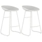 Contemporary Counter Bar Stool Plastic Bar Stool with Iron Base and Footrest White 2 Piece Set Clearhalo 'Bar Furniture' 'Bar Stools' 'bar_stools' 'furn' 'furn_bar_stools' 'furniture_bar_stools' 'Kitchen & Dining Furniture' 'kitchen&dining_furn' 'kitchen' 'kitchen_furn' Furniture' 4555975