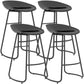 Contemporary Counter Bar Stool Plastic Bar Stool with Iron Base and Footrest Black 4 Piece Set Clearhalo 'Bar Furniture' 'Bar Stools' 'bar_stools' 'furn' 'furn_bar_stools' 'furniture_bar_stools' 'Kitchen & Dining Furniture' 'kitchen&dining_furn' 'kitchen' 'kitchen_furn' Furniture' 4555976