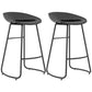 Contemporary Counter Bar Stool Plastic Bar Stool with Iron Base and Footrest Black 2 Piece Set Clearhalo 'Bar Furniture' 'Bar Stools' 'bar_stools' 'furn' 'furn_bar_stools' 'furniture_bar_stools' 'Kitchen & Dining Furniture' 'kitchen&dining_furn' 'kitchen' 'kitchen_furn' Furniture' 4555978