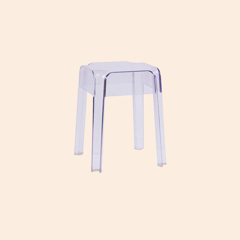 Modern Armless Backless Counter Stool Plastic Milk Tea Shop Bar Stool with Plastic Seat Clear 1 Piece Short Stool(18"H) Clearhalo 'Bar Furniture' 'Bar Stools' 'bar_stools' 'furn' 'furn_bar_stools' 'furniture_bar_stools' 'Kitchen & Dining Furniture' 'kitchen&dining_furn' 'kitchen' 'kitchen_furn' Furniture' 4555983