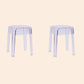 Modern Armless Backless Counter Stool Plastic Milk Tea Shop Bar Stool with Plastic Seat Clear 2 Piece Set Short Stool(18"H) Clearhalo 'Bar Furniture' 'Bar Stools' 'bar_stools' 'furn' 'furn_bar_stools' 'furniture_bar_stools' 'Kitchen & Dining Furniture' 'kitchen&dining_furn' 'kitchen' 'kitchen_furn' Furniture' 4555985