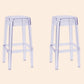 Modern Armless Backless Counter Stool Plastic Milk Tea Shop Bar Stool with Plastic Seat Clear 2 Piece Set Bar Stool(30"H) Clearhalo 'Bar Furniture' 'Bar Stools' 'bar_stools' 'furn' 'furn_bar_stools' 'furniture_bar_stools' 'Kitchen & Dining Furniture' 'kitchen&dining_furn' 'kitchen' 'kitchen_furn' Furniture' 4555992