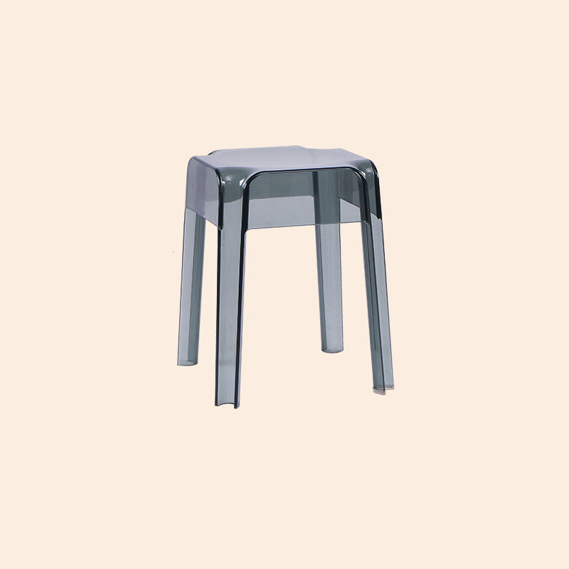 Modern Armless Backless Counter Stool Plastic Milk Tea Shop Bar Stool with Plastic Seat Smoke Gray 1 Piece Short Stool(18"H) Clearhalo 'Bar Furniture' 'Bar Stools' 'bar_stools' 'furn' 'furn_bar_stools' 'furniture_bar_stools' 'Kitchen & Dining Furniture' 'kitchen&dining_furn' 'kitchen' 'kitchen_furn' Furniture' 4555996