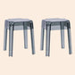 Modern Armless Backless Counter Stool Plastic Milk Tea Shop Bar Stool with Plastic Seat Smoke Gray 2 Piece Set Short Stool(18"H) Clearhalo 'Bar Furniture' 'Bar Stools' 'bar_stools' 'furn' 'furn_bar_stools' 'furniture_bar_stools' 'Kitchen & Dining Furniture' 'kitchen&dining_furn' 'kitchen' 'kitchen_furn' Furniture' 4555998