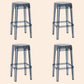 Modern Armless Backless Counter Stool Plastic Milk Tea Shop Bar Stool with Plastic Seat Smoke Gray 4 Piece Set Bar Stool(30"H) Clearhalo 'Bar Furniture' 'Bar Stools' 'bar_stools' 'furn' 'furn_bar_stools' 'furniture_bar_stools' 'Kitchen & Dining Furniture' 'kitchen&dining_furn' 'kitchen' 'kitchen_furn' Furniture' 4556000