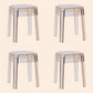 Modern Armless Backless Counter Stool Plastic Milk Tea Shop Bar Stool with Plastic Seat Amber 4 Piece Set Short Stool(18"H) Clearhalo 'Bar Furniture' 'Bar Stools' 'bar_stools' 'furn' 'furn_bar_stools' 'furniture_bar_stools' 'Kitchen & Dining Furniture' 'kitchen&dining_furn' 'kitchen' 'kitchen_furn' Furniture' 4556003
