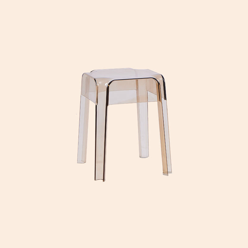 Modern Armless Backless Counter Stool Plastic Milk Tea Shop Bar Stool with Plastic Seat Amber 1 Piece Short Stool(18"H) Clearhalo 'Bar Furniture' 'Bar Stools' 'bar_stools' 'furn' 'furn_bar_stools' 'furniture_bar_stools' 'Kitchen & Dining Furniture' 'kitchen&dining_furn' 'kitchen' 'kitchen_furn' Furniture' 4556004