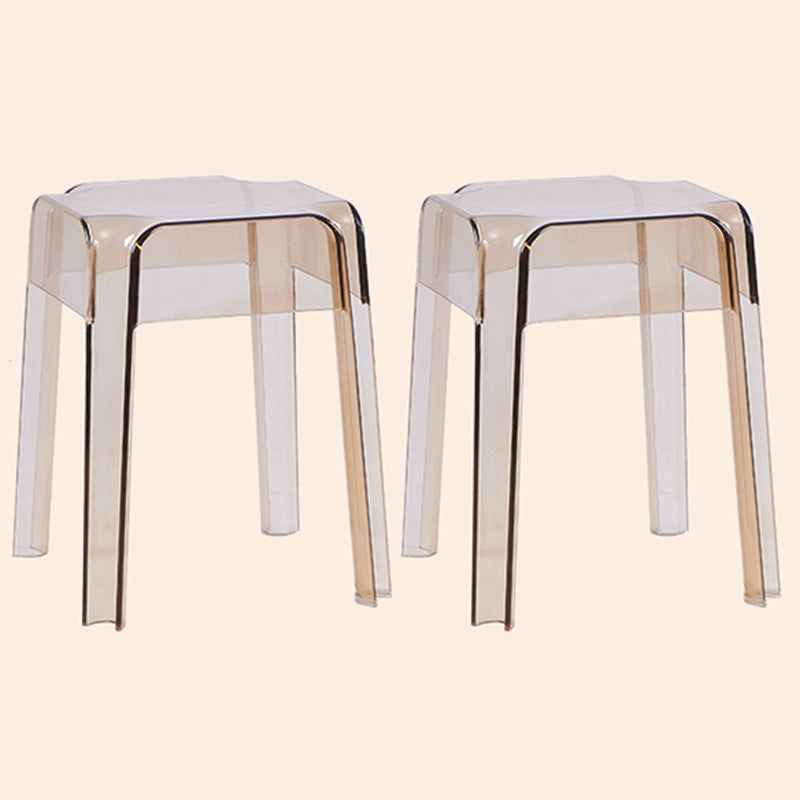 Modern Armless Backless Counter Stool Plastic Milk Tea Shop Bar Stool with Plastic Seat Amber 2 Piece Set Short Stool(18"H) Clearhalo 'Bar Furniture' 'Bar Stools' 'bar_stools' 'furn' 'furn_bar_stools' 'furniture_bar_stools' 'Kitchen & Dining Furniture' 'kitchen&dining_furn' 'kitchen' 'kitchen_furn' Furniture' 4556005