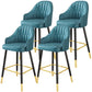 Scandinavia Style Bar-stool Metal Legs Leather Bucket Seat for Kitchen Bar Blue 4 Piece Set Clearhalo 'Bar Furniture' 'Bar Stools' 'bar_stools' 'furn' 'furn_bar_stools' 'furniture_bar_stools' 'Kitchen & Dining Furniture' 'kitchen&dining_furn' 'kitchen' 'kitchen_furn' Furniture' 4556043