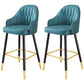 Scandinavia Style Bar-stool Metal Legs Leather Bucket Seat for Kitchen Bar Blue 2 Piece Set Clearhalo 'Bar Furniture' 'Bar Stools' 'bar_stools' 'furn' 'furn_bar_stools' 'furniture_bar_stools' 'Kitchen & Dining Furniture' 'kitchen&dining_furn' 'kitchen' 'kitchen_furn' Furniture' 4556046