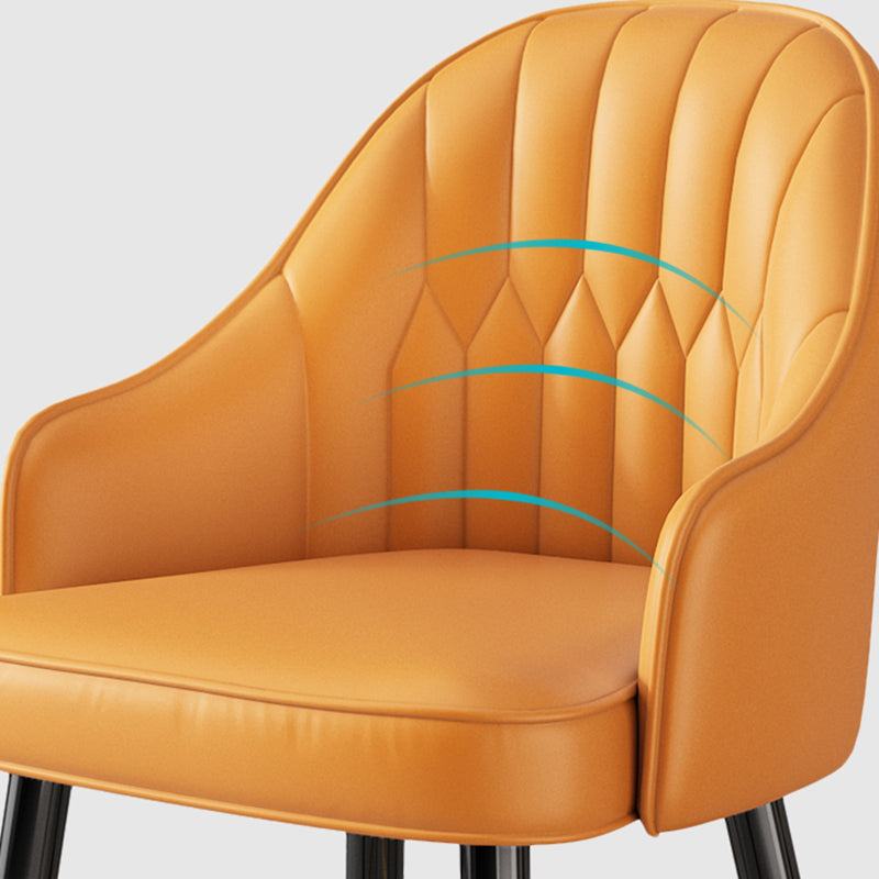 Scandinavia Style Bar-stool Metal Legs Leather Bucket Seat for Kitchen Bar Clearhalo 'Bar Furniture' 'Bar Stools' 'bar_stools' 'furn' 'furn_bar_stools' 'furniture_bar_stools' 'Kitchen & Dining Furniture' 'kitchen&dining_furn' 'kitchen' 'kitchen_furn' Furniture' 4556052