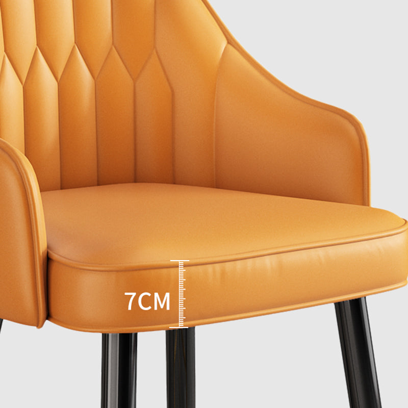 Scandinavia Style Bar-stool Metal Legs Leather Bucket Seat for Kitchen Bar Clearhalo 'Bar Furniture' 'Bar Stools' 'bar_stools' 'furn' 'furn_bar_stools' 'furniture_bar_stools' 'Kitchen & Dining Furniture' 'kitchen&dining_furn' 'kitchen' 'kitchen_furn' Furniture' 4556054