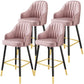 Scandinavia Style Bar-stool Metal Legs Leather Bucket Seat for Kitchen Bar Red 4 Piece Set Clearhalo 'Bar Furniture' 'Bar Stools' 'bar_stools' 'furn' 'furn_bar_stools' 'furniture_bar_stools' 'Kitchen & Dining Furniture' 'kitchen&dining_furn' 'kitchen' 'kitchen_furn' Furniture' 4556055